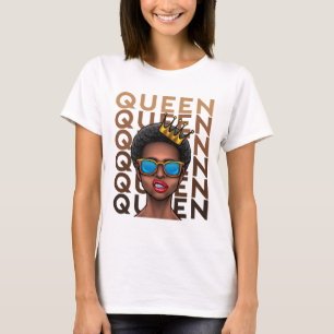 Melanin-Königin Stolze afroamerikanische schwarze T-Shirt