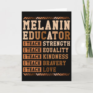 Melanin-Lehrer Afro-Lehrer Ich unterrichte schwarz Karte