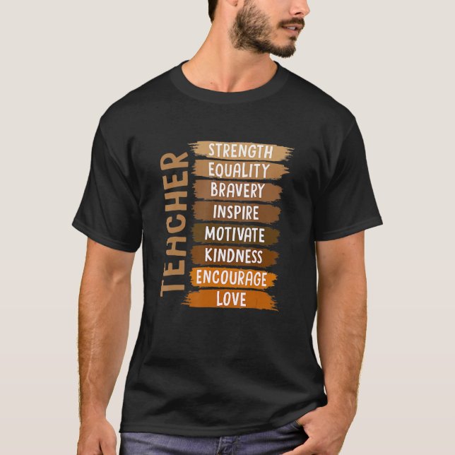 Melanin-Lehrer Schwarzer Geschichtsmonat Afrikaner T-Shirt (Vorderseite)