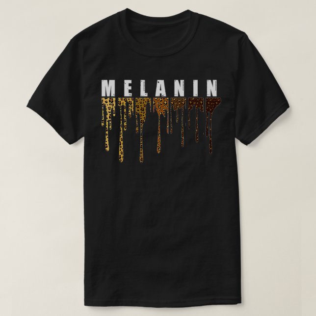 Melanin Leopard Kariert Women Men Black History Mo T-Shirt (Design vorne)
