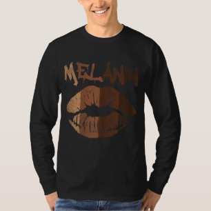 Melanin Lip Kiss BLM BHM Black History Afro Pride T-Shirt