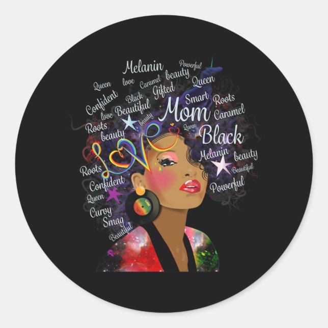 Melanin Mama Juneteenth Runder Aufkleber (Vorderseite)