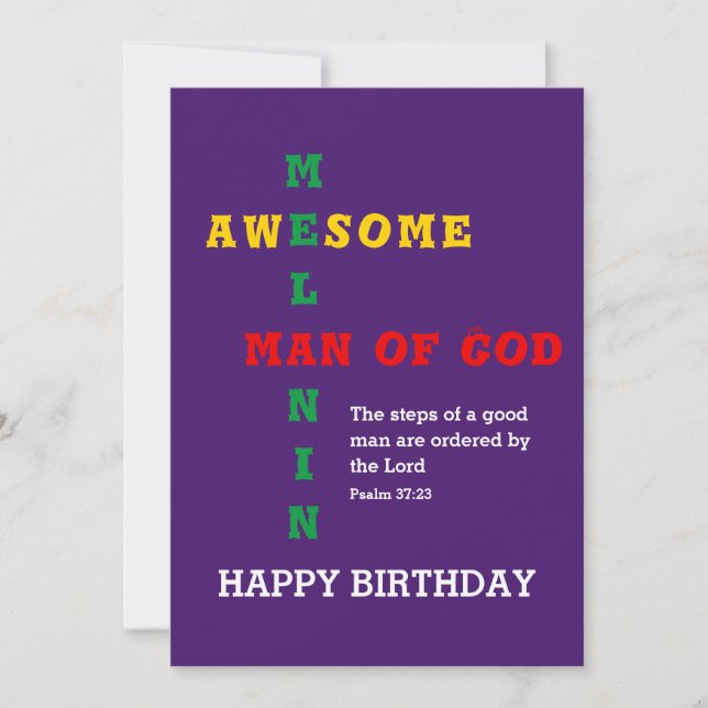 Melanin Man of God BIRTHDAY Card (Vorderseite)