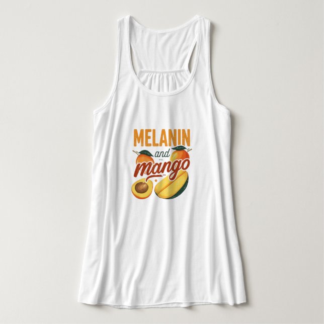 "Melanin & Mango" Schwarzes Erbe Sommer Tanktop (Design Vorderseite)
