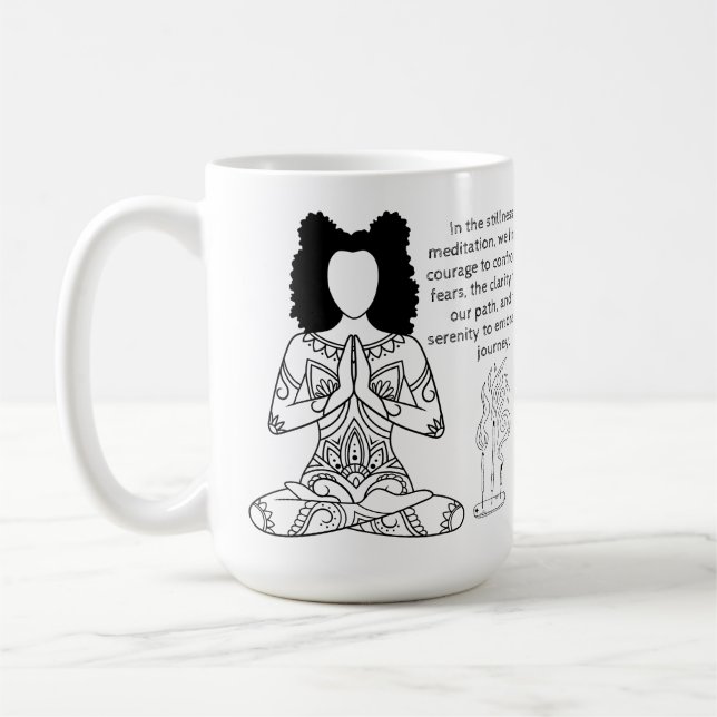Melanin Meditation Motivierend Zitat Kaffee Tasse (Links)
