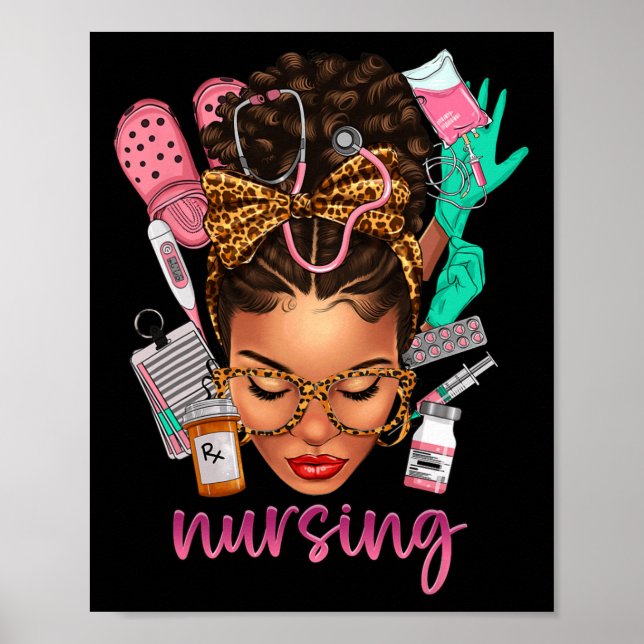 Melanin Nurse Black History Monte Afro Hair Poster (Vorne)