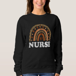 Melanin Nurse Rainbow Leopard Nurse Black History Sweatshirt