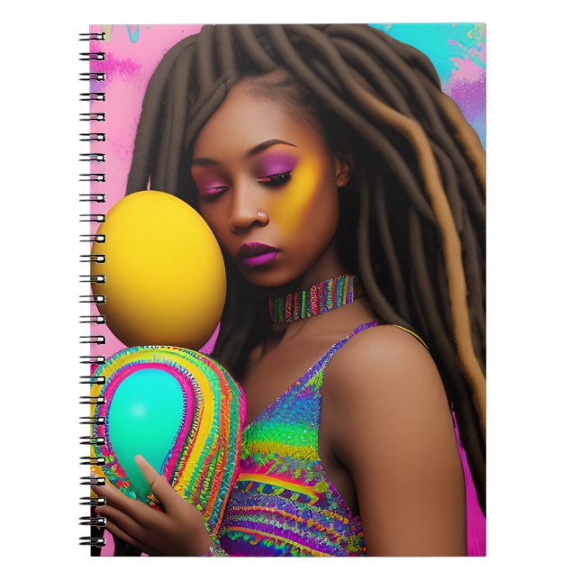 Melanin Oster Rainbow Spring Sista Girl Notizblock (Vorderseite)
