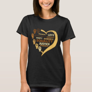 Melanin Power Faust Herz Schwarzer Geschichtsmonat T-Shirt