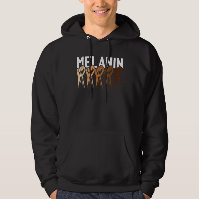 Melanin Power Fist Black History Cool African Amer Hoodie (Vorderseite)