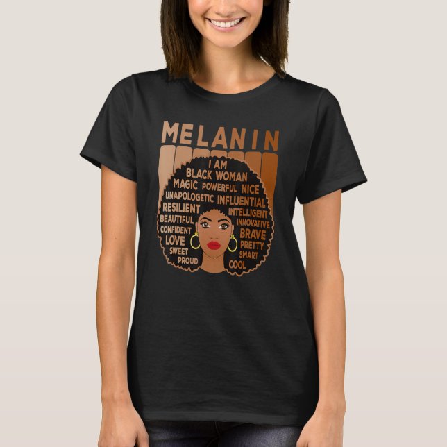 Melanin Pride Black Woman Afro American Black Girl T-Shirt (Vorderseite)