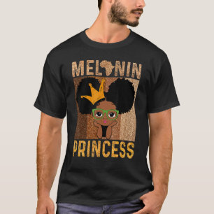 Melanin Princess Afro Puff Black T-Shirt
