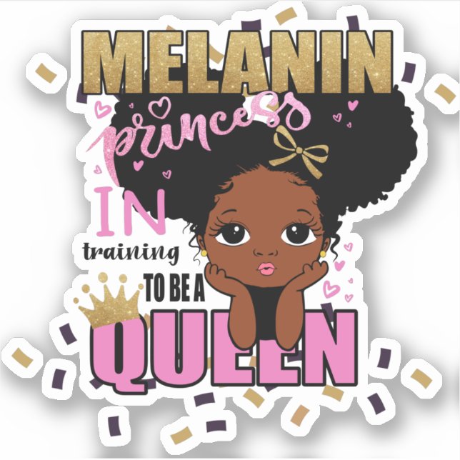 Melanin Princess trainiert, Queen Lilibet Geschenk Aufkleber (Vorderseite)