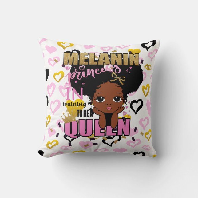 Melanin Princess trainiert, Queen Lilibet Geschenk Kissen (Vorderseite)