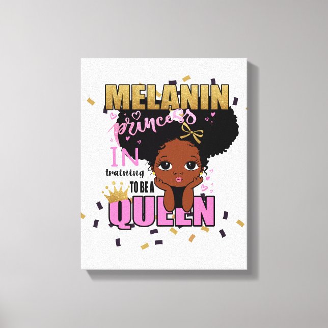 Melanin Princess trainiert, Queen Lilibet Geschenk Leinwanddruck (Vorderseite)