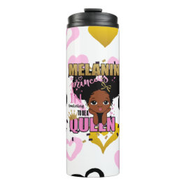 Melanin Princess trainiert, Queen Lilibet Geschenk Thermosbecher