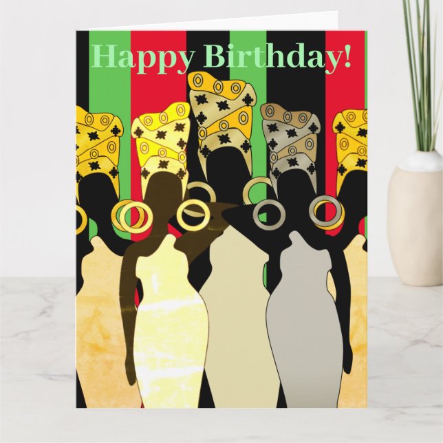 Melanin Queen African American Birthday Card Karte (Vorderseite)