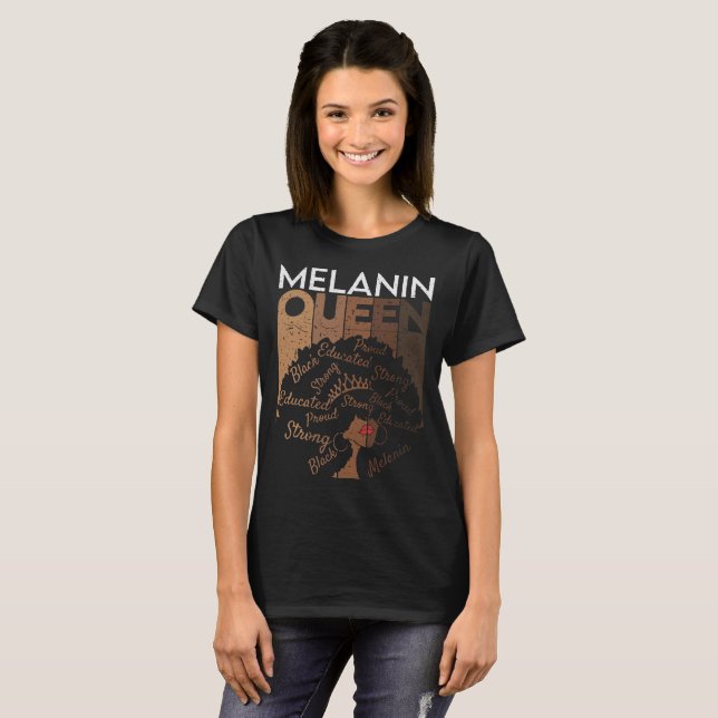 Melanin Queen African American Black T-Shirt (Vorne ganz)