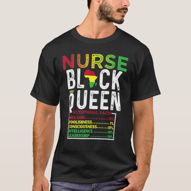 Melanin Queen African American Strong Black Natura T-Shirt (Vorderseite)