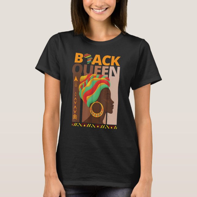 Melanin Queen African American Strong Black Natura T-Shirt (Vorderseite)