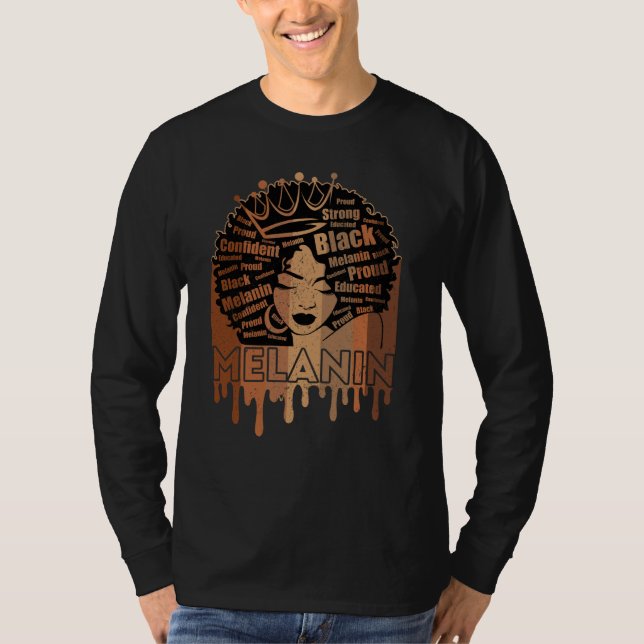 Melanin Queen African American Strong Black Natura T-Shirt (Vorderseite)