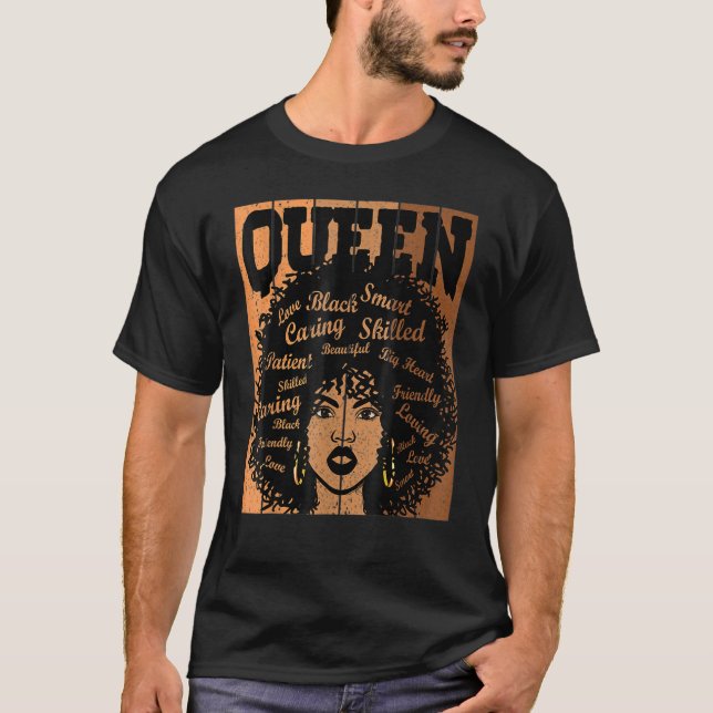 Melanin Queen African American Strong Black Natura T-Shirt (Vorderseite)