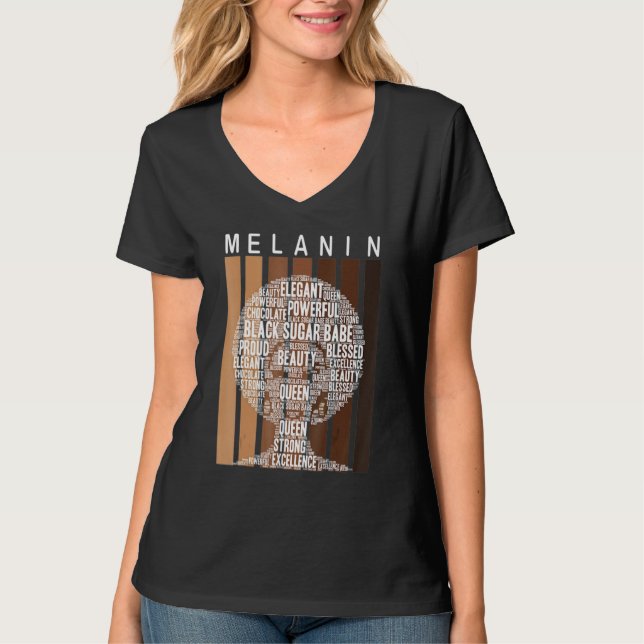 Melanin Queen African American Strong Black Natura T-Shirt (Vorderseite)
