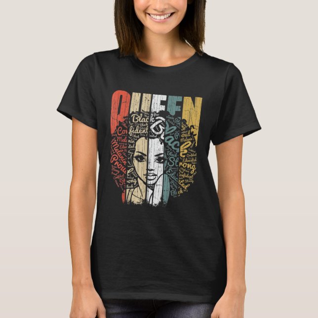 Melanin Queen African American Strong Black Natura T-Shirt (Vorderseite)