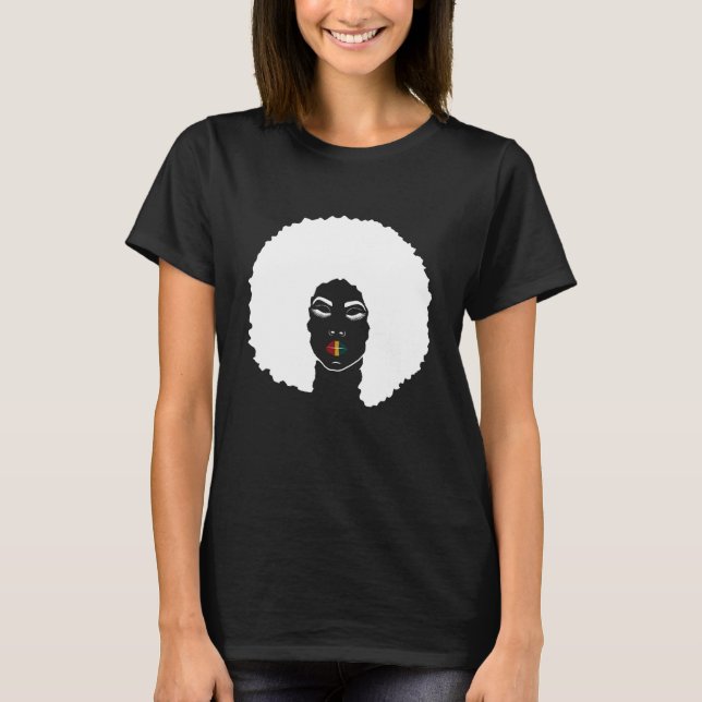 Melanin Queen Afro Queen Lips T-Shirt (Vorderseite)