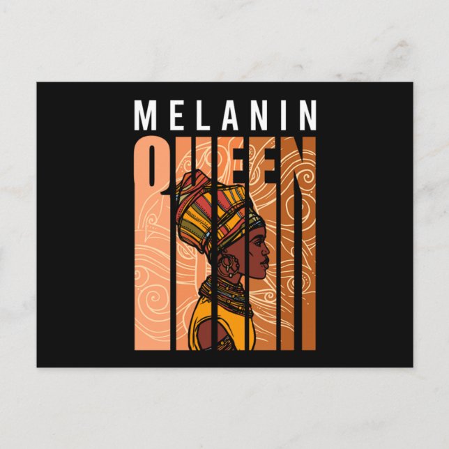 Melanin Queen Black History Montag Afroamerikaner Postkarte (Vorderseite)