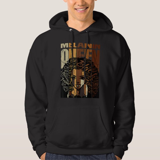 Melanin Queen Black History Month Afro African Pri Hoodie (Vorderseite)