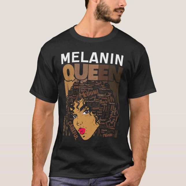Melanin Queen Proud Black Queen Afro Women African T-Shirt (Vorderseite)