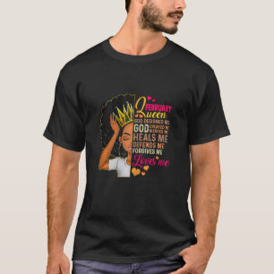 Melanin Queen war im Februar Geboren Black Girl Bi T-Shirt