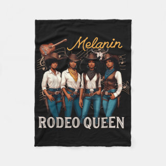 Melanin Rodeo Queen Black Cowgirl Afroamerikaner Fleecedecke