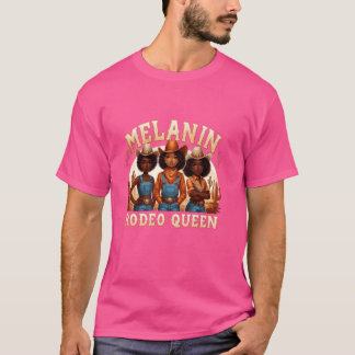 Melanin Rodeo Queen Vintag Retro Melanin Rodeo Co T-Shirt