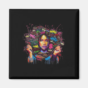 Melanin Schwarze Frau Afro Kultur Jazz Hip Hop Sou Magnet