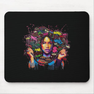 Melanin Schwarze Frau Afro Kultur Jazz Hip Hop Sou Mousepad