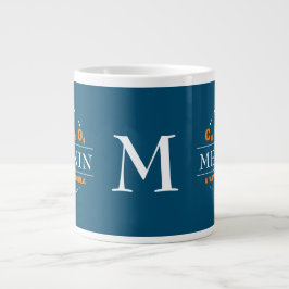 MELANIN-Sieger-Formel-AQUAMARIN-Monogramm Jumbo-Tasse
