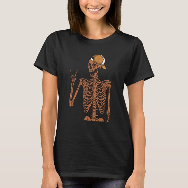 Melanin Skeleton Rock Hand Black History Month BLM T-Shirt (Vorderseite)