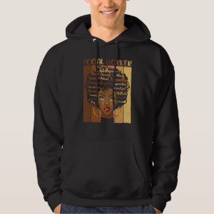 Melanin Social Worker Afro Hair Black History Mont Hoodie