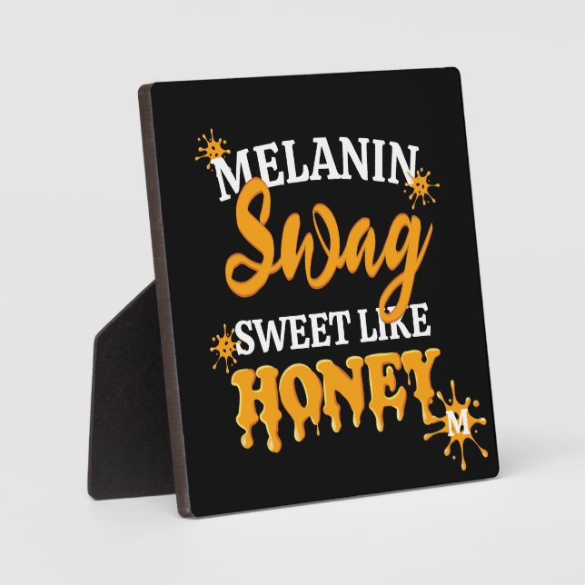 MELANIN Sweet like Honey SWAG Monogram Fotoplatte (Vorderseite)