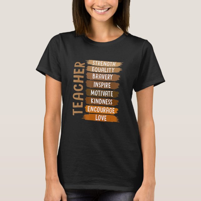 Melanin Teacher Black History Month African Black  T-Shirt (Vorderseite)