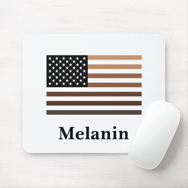 Melanin USA Flag Afrikanisch-Amerikanische Schwarz Mousepad (Mit Mouse)