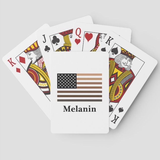 Melanin USA Flag Afrikanisch-Amerikanische Schwarz Spielkarten (Rückseite)