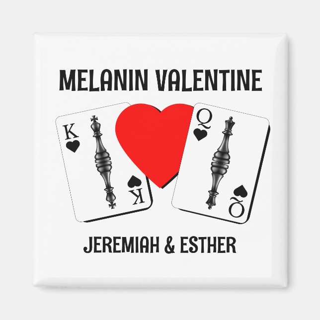 Melanin Valentine BLACK QUEEN KING Magnet (Vorne)