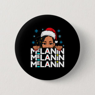 Melanin Weihnachten Schwarze Mädchen Magie Xmas Hä Button