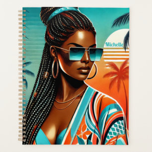 Melanin Woman - Braided Half Up-Down - Tropical Planer