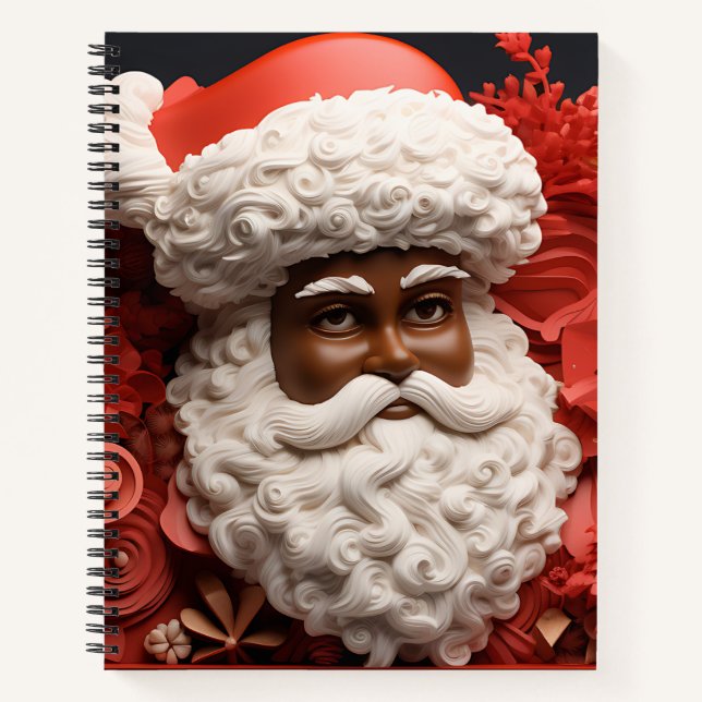 Melanin Xmas Black Christmas Sant Claus Bruh Sista Notizbuch (Vorderseite)