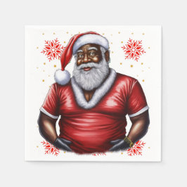 Melanin Xmas Black Christmas Sant Claus Bruh Sista Serviette