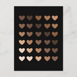 Melaninherzen für die Liebe des afrikanischen Stol Postkarte